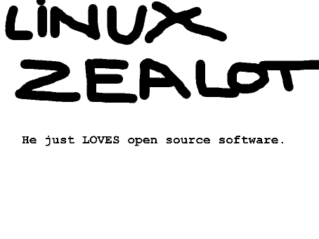 This is Linux Zealot, panel 1